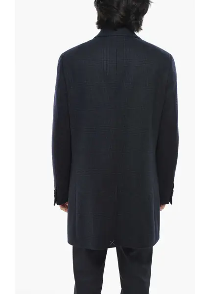 Paltoane CORNELIANI Cc Collection Virgin Wool District Check Single Brested Coat Blue Barbati (BM 19689527) 2