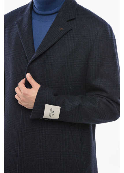 Paltoane CORNELIANI Cc Collection Virgin Wool District Check Single Brested Coat Blue Barbati (BM 19689527) 3