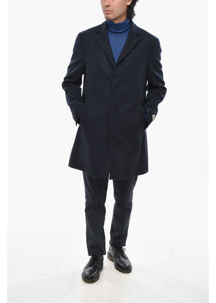 Paltoane CORNELIANI Cc Collection Virgin Wool District Check Single Brested Coat Blue Barbati (BM 19689527) 4
