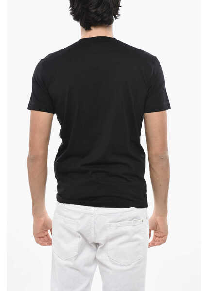 Tricouri DSQUARED2 Crew Neck Top Cotton T-Shirt With Print Black Barbati (BM 19689530) 2