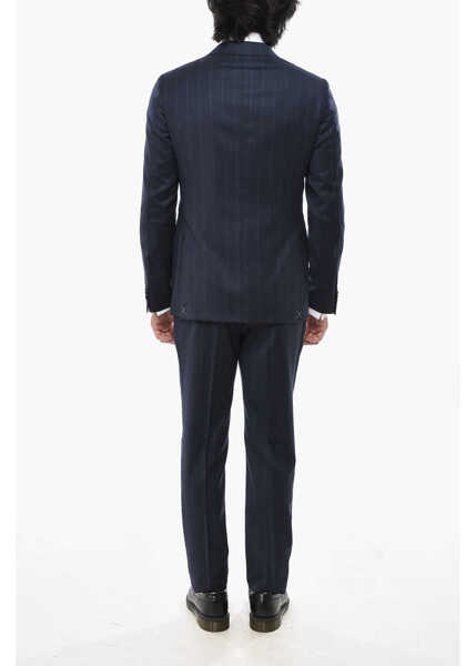 Costume CORNELIANI Cc Collection Pinstriped Virgin Wool Suit With Notch Lapel Blue Barbati (BM 19689536) 4