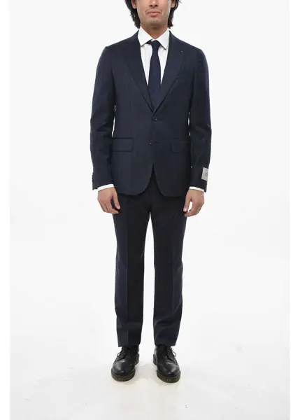 Costume CORNELIANI Cc Collection Pinstriped Virgin Wool Suit With Notch Lapel Blue Barbati (BM 19689536) 1