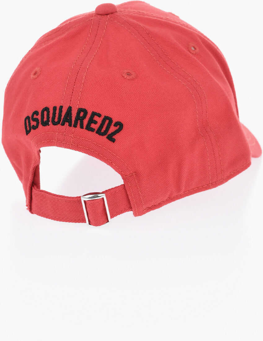 Sepci DSQUARED2 Cotton Baseball Cap With Printed Logo Red Baieti (BM 19689539) 2