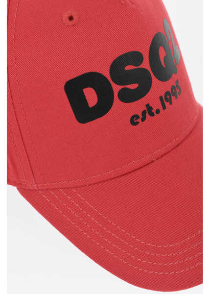 Sepci DSQUARED2 Cotton Baseball Cap With Printed Logo Red Baieti (BM 19689539) 3