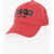 DSQUARED2 Cotton Baseball Cap With Printed Logo Red