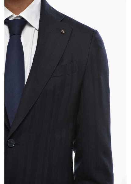 Costume CORNELIANI Cc Collection Herringbone Motif Virgin Wool And Cashmere Sui Blue Barbati (BM 19689545) 3