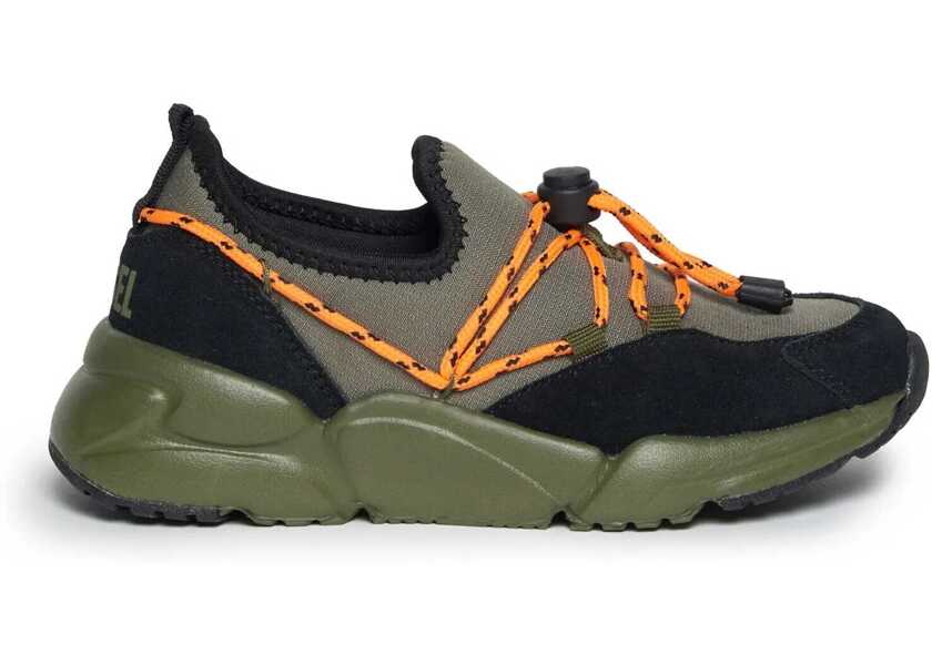 Sneakers Diesel Slip On Millenium Sneakers With Drawstringed Detail Military Green Baieti (BM 19689566) 2