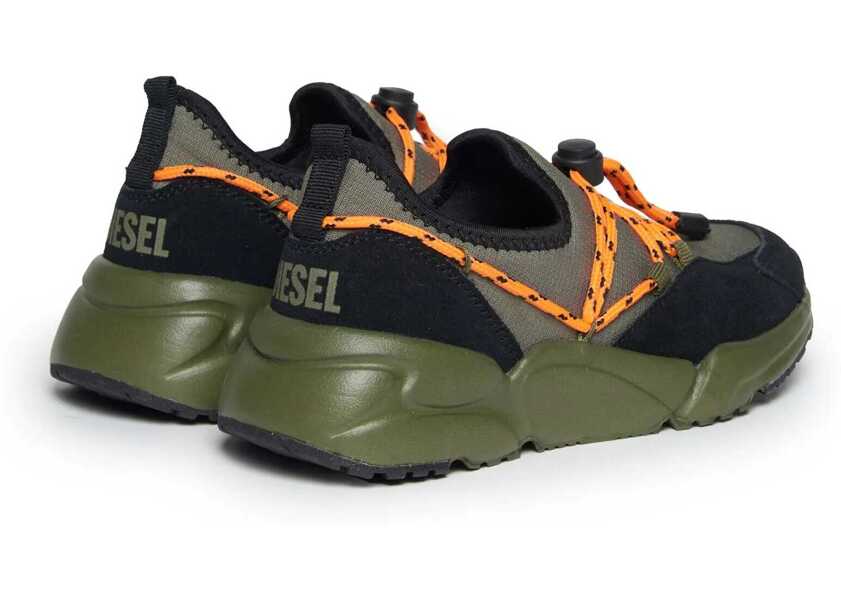 Sneakers Diesel Slip On Millenium Sneakers With Drawstringed Detail Military Green Baieti (BM 19689566) 3