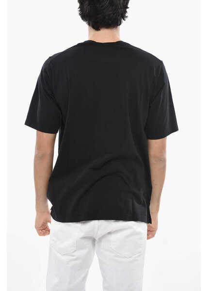 Tricouri DSQUARED2 Crew Neck Shark Cotton T-Shirt With Front Print Black Barbati (BM 19689569) 2