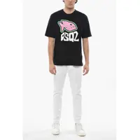 Imbracaminte DSQUARED2 pentru Barbati pagina 9 - Tricouri DSQUARED2 Crew Neck Shark Cotton T-Shirt With Front Print Black Barbati (BM 19689569) - B-mall.ro