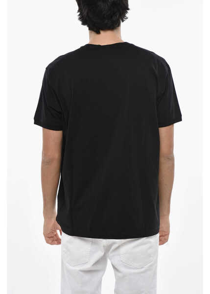 Tricouri DSQUARED2 Crew Neck Cotton T-Shirt With Printed Logo Black Barbati (BM 19689572) 2