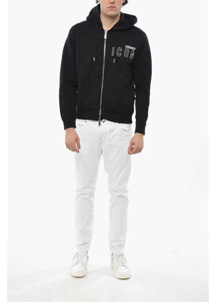 Bluze de trening DSQUARED2 Full-Zip Icon Sweatshirt With Hood Black Barbati (BM 19689581) 4