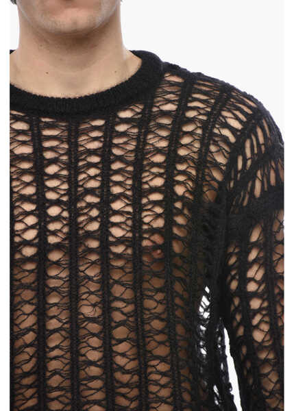 Pulovere DSQUARED2 Mohair Blend See Through Sweater Black Barbati (BM 19689587) 3