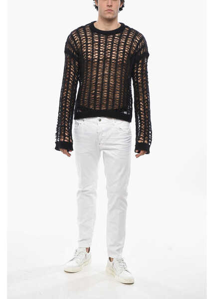 Pulovere DSQUARED2 Mohair Blend See Through Sweater Black Barbati (BM 19689587) 4