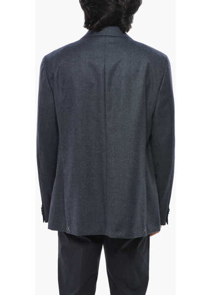 Sacouri CORNELIANI Cc Collection Virgin Wool 2 Button Blazer With Patch Pockets Blue Barbati (BM 19689602) 2