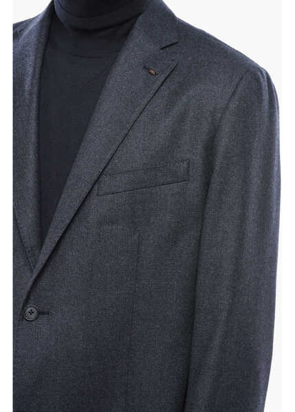 Sacouri CORNELIANI Cc Collection Virgin Wool 2 Button Blazer With Patch Pockets Blue Barbati (BM 19689602) 3
