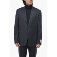 Sacouri Cc Collection Virgin Wool 2 Button Blazer With Patch Pockets Barbati