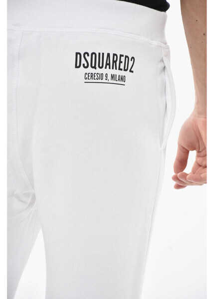 Pantaloni de trening DSQUARED2 Brushed Cotton Sweatpants With Cuffs White Barbati (BM 19689605) 3