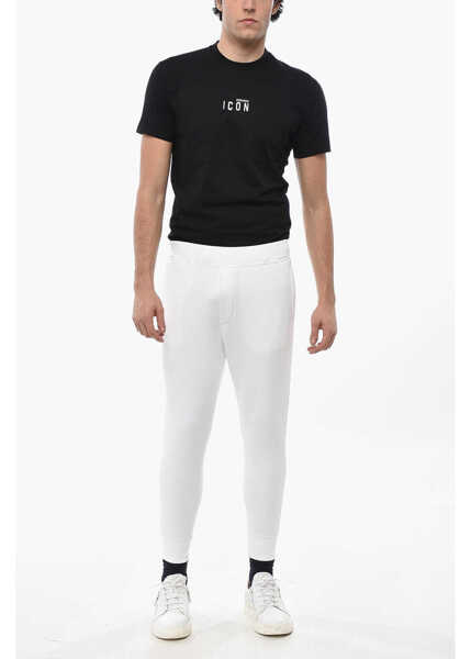 Pantaloni de trening DSQUARED2 Brushed Cotton Sweatpants With Cuffs White Barbati (BM 19689605) 4