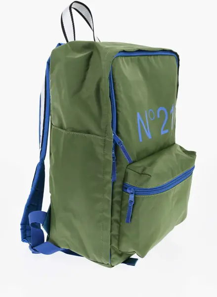 Rucsacuri N21 Nylon Backpack With Printed Logo Military Green Barbati (BM 19689611) 2