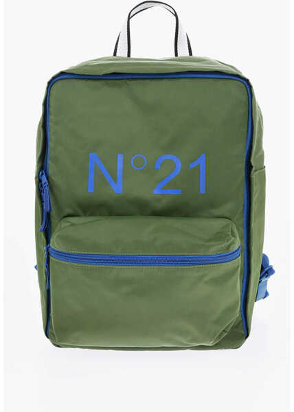 Rucsacuri N21 Nylon Backpack With Printed Logo Military Green Barbati (BM 19689611) 1