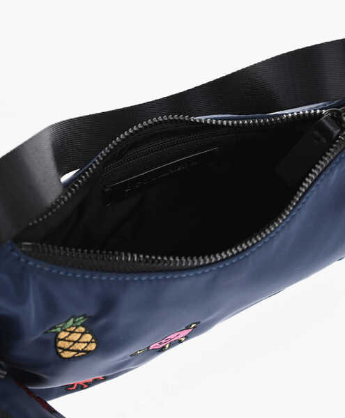 Genti de umar DSQUARED2 Nylon Hobo Bag With Embroideries Blue Fete (BM 19689698) 4