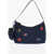 DSQUARED2 Nylon Hobo Bag With Embroideries Blue
