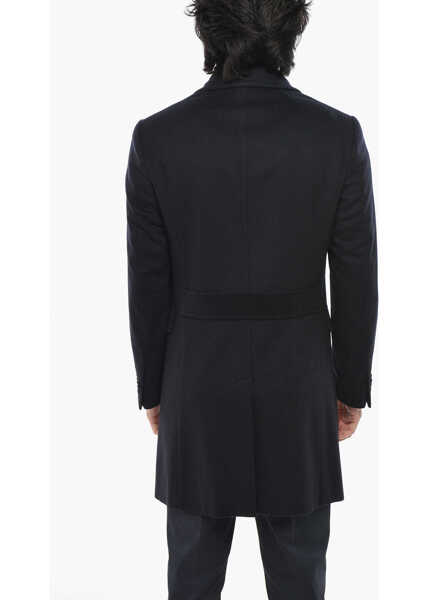 Paltoane CORNELIANI Cc Collection Wool And Cashmere Lined Double Breast Coat Wit Midnight Blue Barbati (BM 19689704) 2