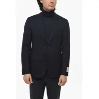 Sacouri Cc Collection Virgin Wool 2-Buttons Blazer With Side Vents Barbati