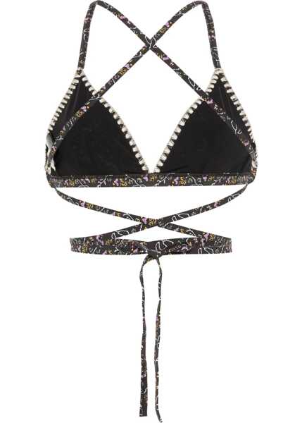 Sutiene Isabel Marant Triangle Bikini Top With Floral Motif Black Femei (BM 19689716) 2