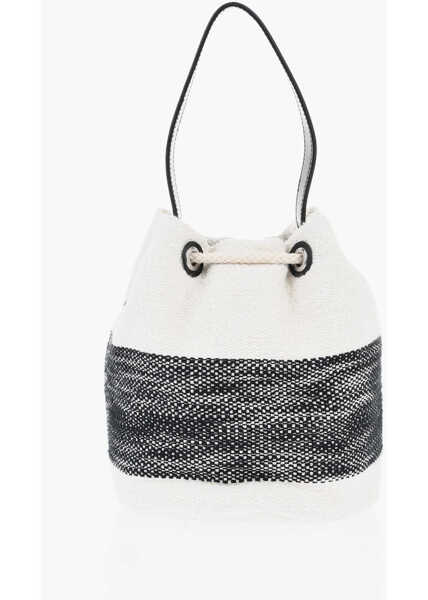 Genti de mana N21 Two Tone Canvas Bucket Bag With Robe Drawstring Beige Femei (BM 19689722) 2