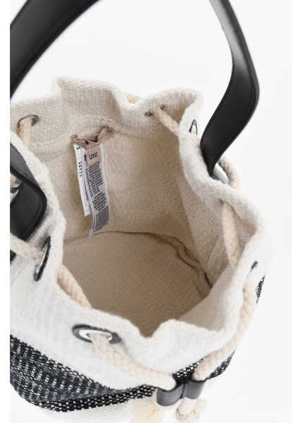 Genti de mana N21 Two Tone Canvas Bucket Bag With Robe Drawstring Beige Femei (BM 19689722) 4