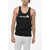 DSQUARED2 Cotton Blend Tank Top With Printed Logo Black