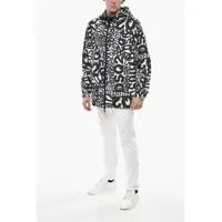 Imbracaminte DSQUARED2 pentru Barbati pagina 8 - Jachete DSQUARED2 Monogram Patterned Nylon Windbreaker Black &amp; White Barbati (BM 19689743) - B-mall.ro