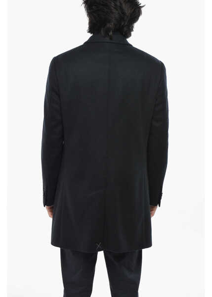 Paltoane CORNELIANI Cc Collection Virgin Wool Lined Coat With Center Vent Midnight Blue Barbati (BM 19689749) 2
