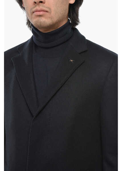 Paltoane CORNELIANI Cc Collection Virgin Wool Lined Coat With Center Vent Midnight Blue Barbati (BM 19689749) 3