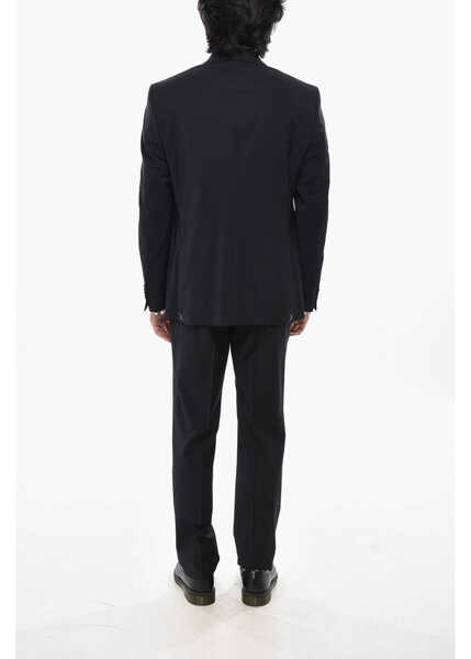 Costume CORNELIANI Cc Collection Stretch Virgin Wool Side Vents Notch Lapel 2-B Midnight Blue Barbati (BM 19689752) 4