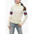 Gucci Cable Knit Wool Blend Sweater With Contrasting Bands White