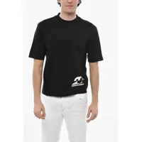 Tricouri Crew Neck Cotton T-Shirt With Printed Logo Barbati