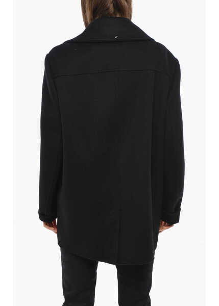 Paltoane Max Mara Sportmax Double-Breasted Livorno Wool Blend Coat Black Femei (BM 19689764) 3