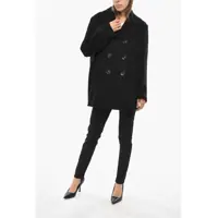 Geci Max Mara Dama - Paltoane Max Mara Sportmax Double-Breasted Livorno Wool Blend Coat Black Femei (BM 19689764) - B-mall.ro