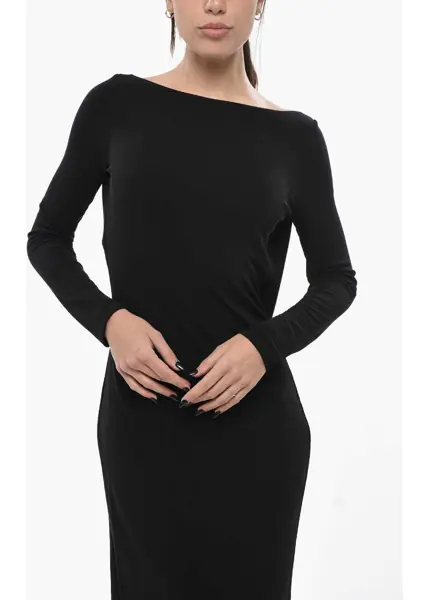 Rochii lungi DSQUARED2 Bare Back Maxi Dress With Jewel Detail Black Femei (BM 19689767) 4