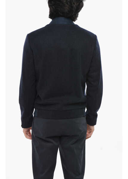 Jachete CORNELIANI Virgin Wool Sportwear Bomber With Frontal Zip Blue Barbati (BM 19689770) 2