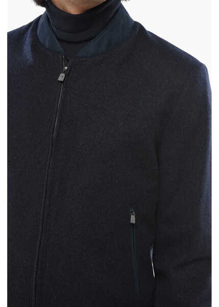 Jachete CORNELIANI Virgin Wool Sportwear Bomber With Frontal Zip Blue Barbati (BM 19689770) 3