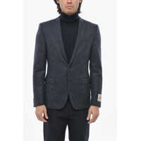 Sacouri Cc Collection 2 Button Virgin Wool Blazer With Flap Pockets Barbati