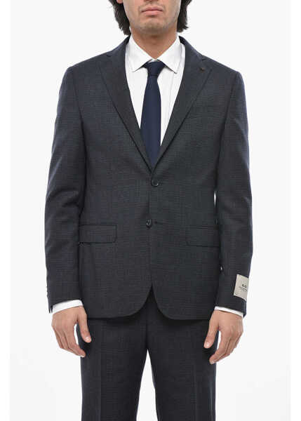 Costume CORNELIANI Cc Collection Virgin Wool Side Vents Notch Lapel 2-Button Su Blue Barbati (BM 19689782) 2