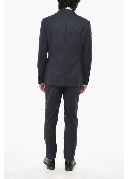 Costume CORNELIANI Cc Collection Virgin Wool Side Vents Notch Lapel 2-Button Su Blue Barbati (BM 19689782) 4