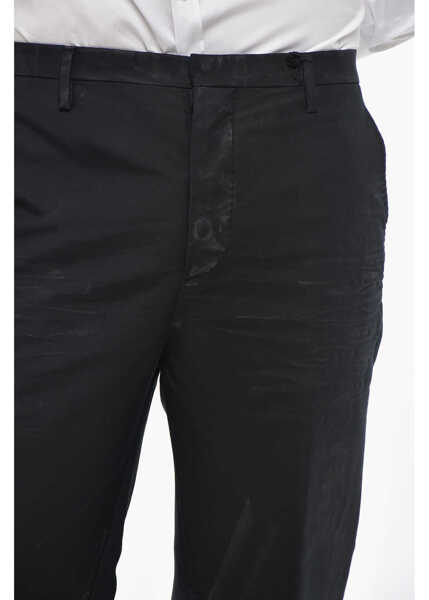 Pantaloni casual DSQUARED2 Cotton Blend Chinos Pants With Belt Loops Black Barbati (BM 19689800) 3