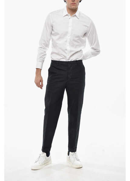 Pantaloni casual DSQUARED2 Cotton Blend Chinos Pants With Belt Loops Black Barbati (BM 19689800) 4