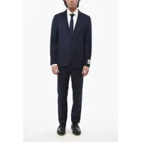 Costume Cc Collection Pinstriped Virgin Wool Suit With Flap Pockets Barbati